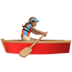 🚣🏽‍♀️ woman rowing boat: medium skin tone display on Apple